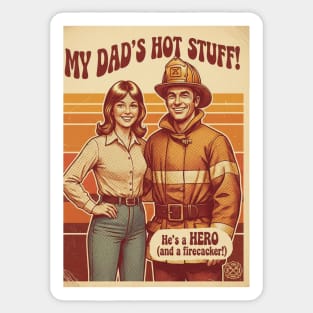 Proud Daughter of a Firefighter | Retro 70s Funny Family Design Sticker